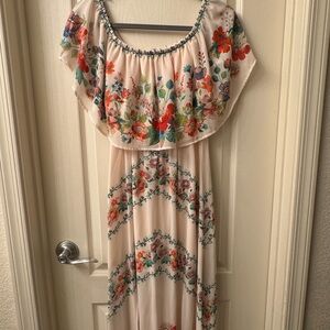 Jealous Tomato Cream Floral Maxi Dress